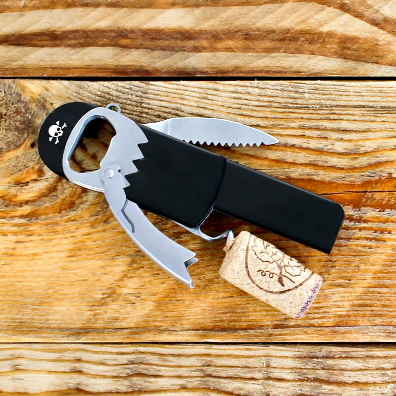 Suck UK Pirate Bottle Opener | Pirate Wine Opener | Corkscrew Keychain | Legless Pirate Cork Screw | Funny Bartender Gifts | Novelty Kitchen Gadgets | Foil Cutter | Funny Boat Kitchen Accessories - Image 5